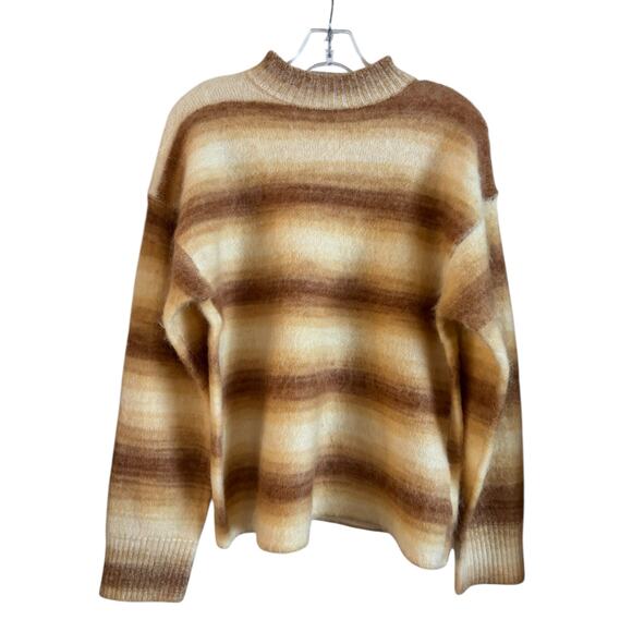 ACNE STUDIOS Ombre Stripe Mohair Wool Sweater Sand Beige NWOT Size Small - Picture 1 of 6